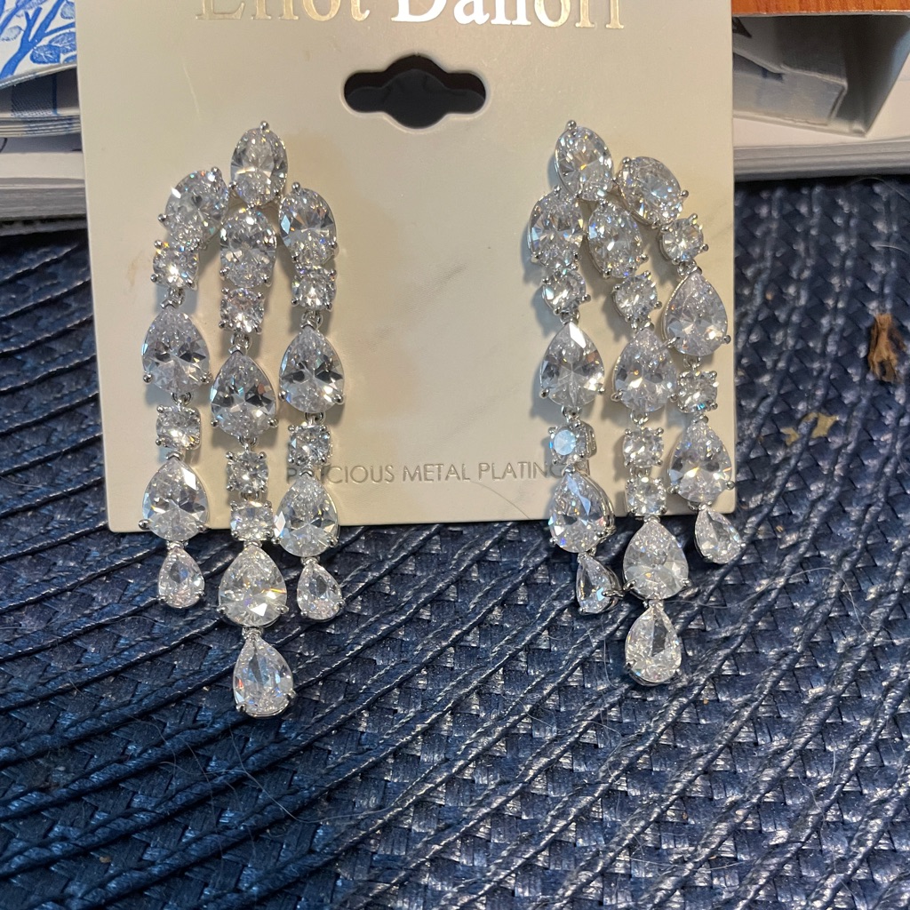Eliot Danori Sparkling Silver Chandelier Earrings 120$